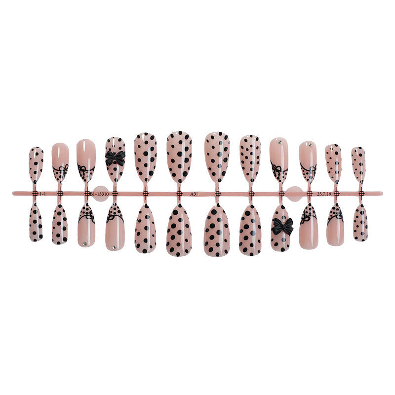 Polka Dot and Bow Design Press-On Nail Kit