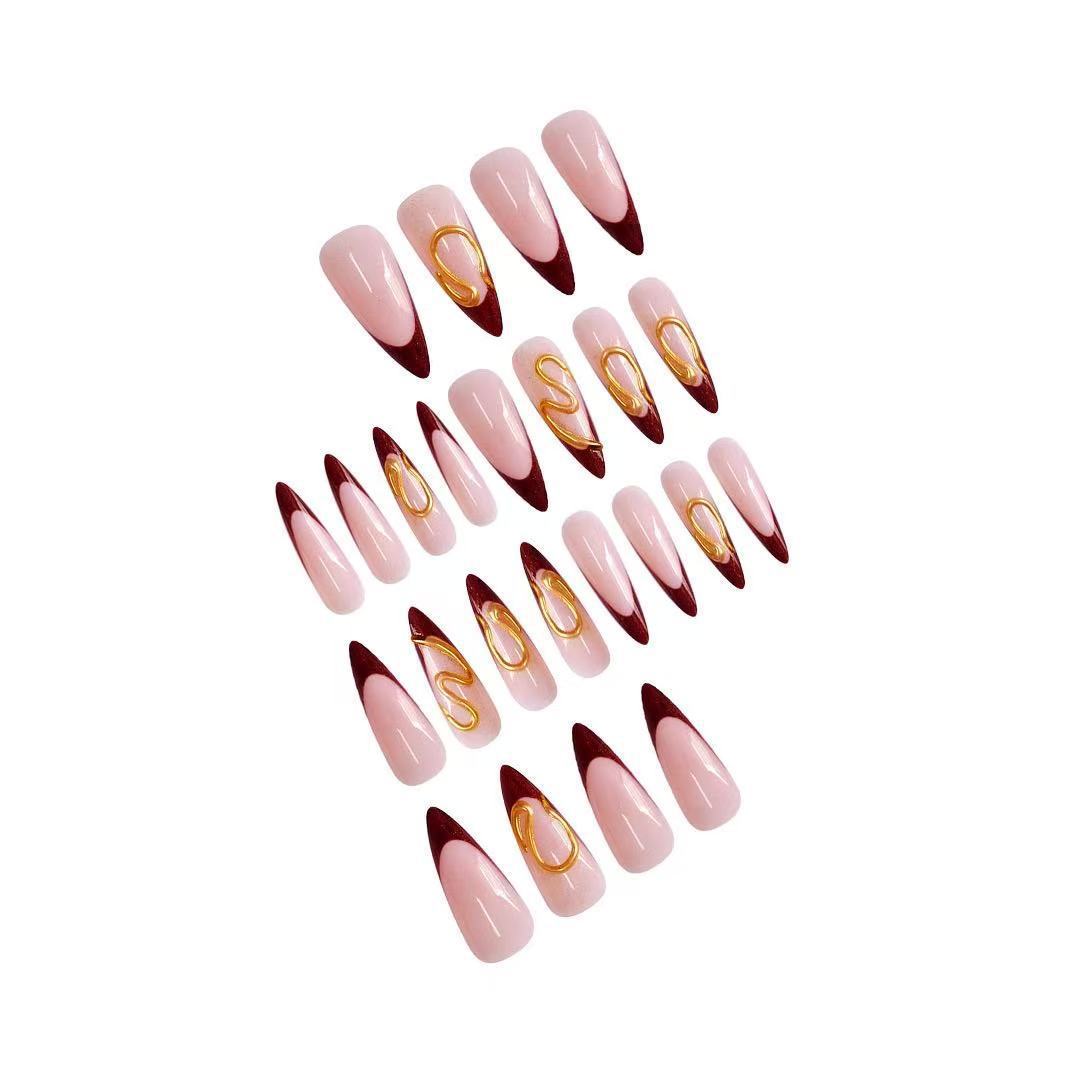 Abstract Design Stiletto Nail Extensions – Artistic Style