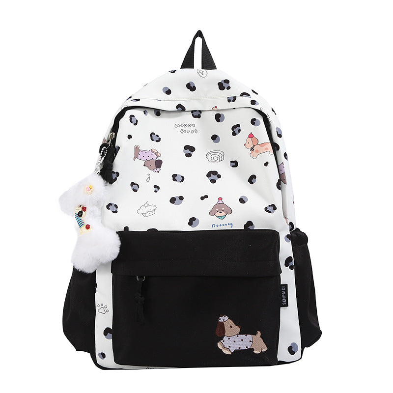 Cute School Backpack with Dog Design