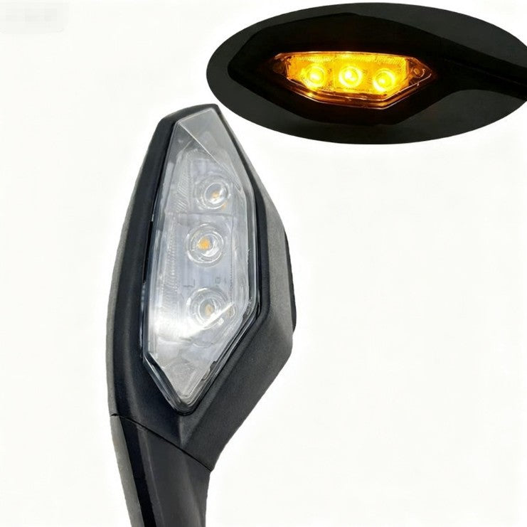 LED Rearview Mirror for Motorcycles - Adjustable Design