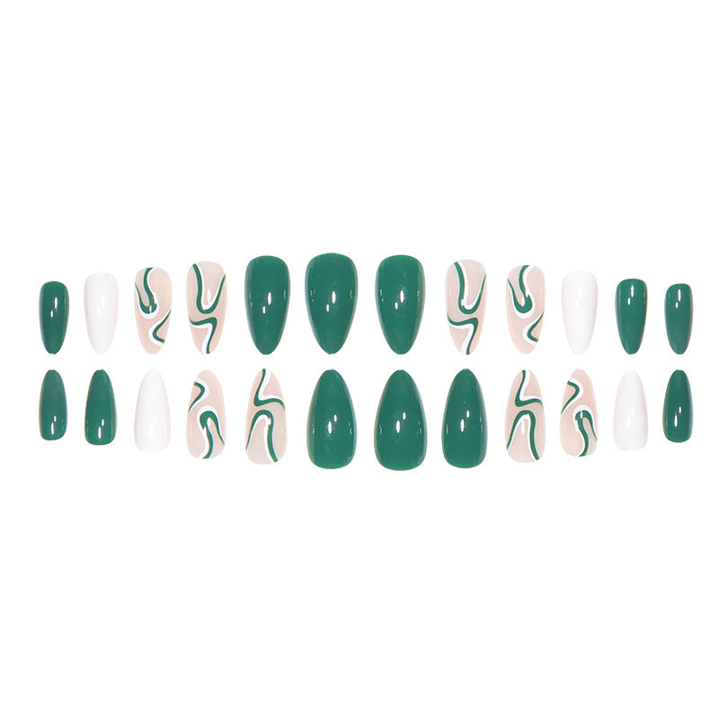Artistic Swirl Pattern Press-On Stiletto Nails