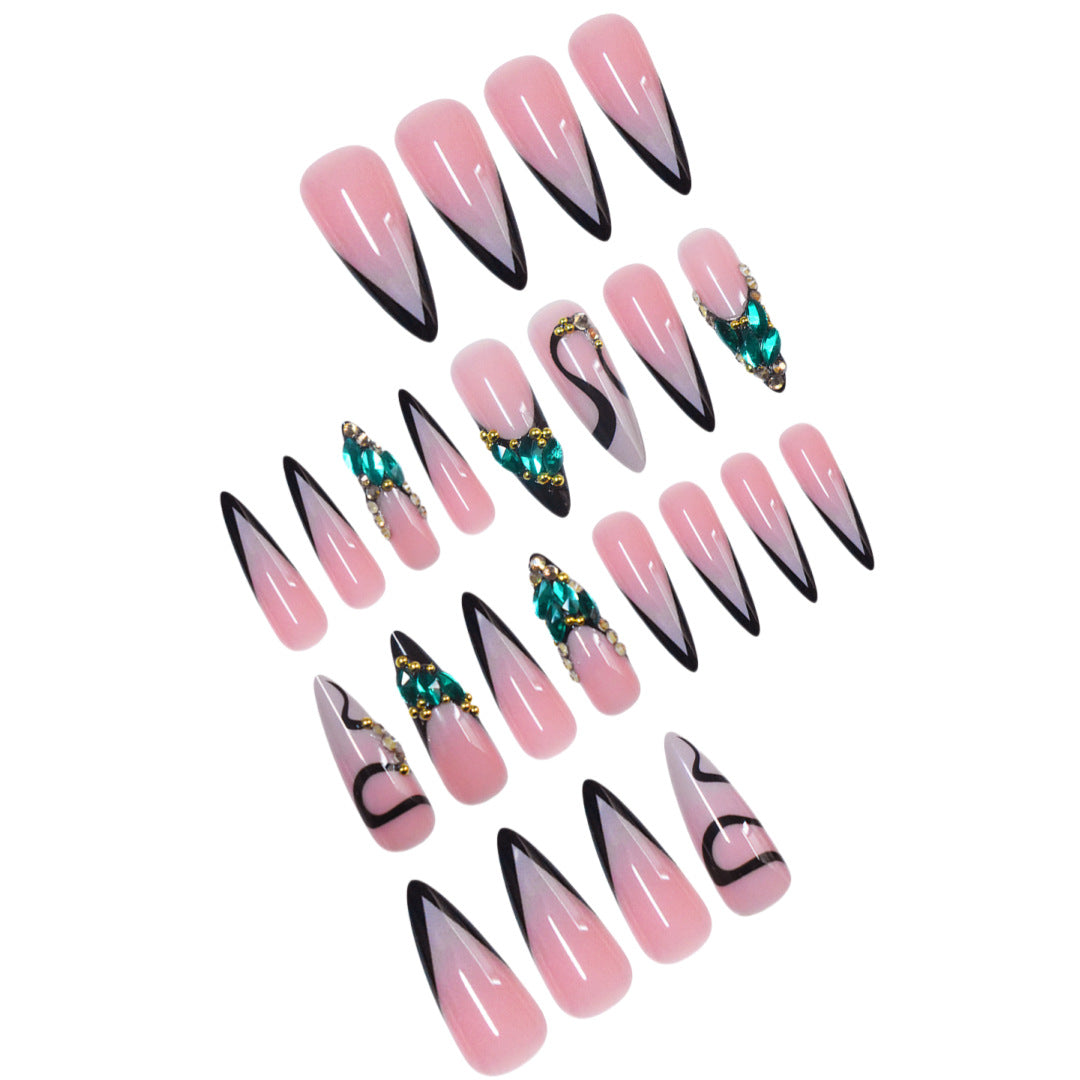 Sculpted Press-On Nail Extensions - Artistic Design