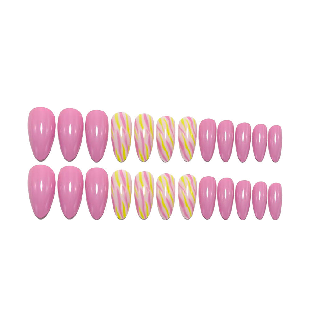 Colourful Patterned Acrylic Nail Set