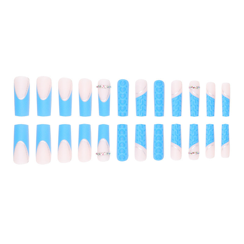 Creative Nail Art Set with Textured Stiletto Tips