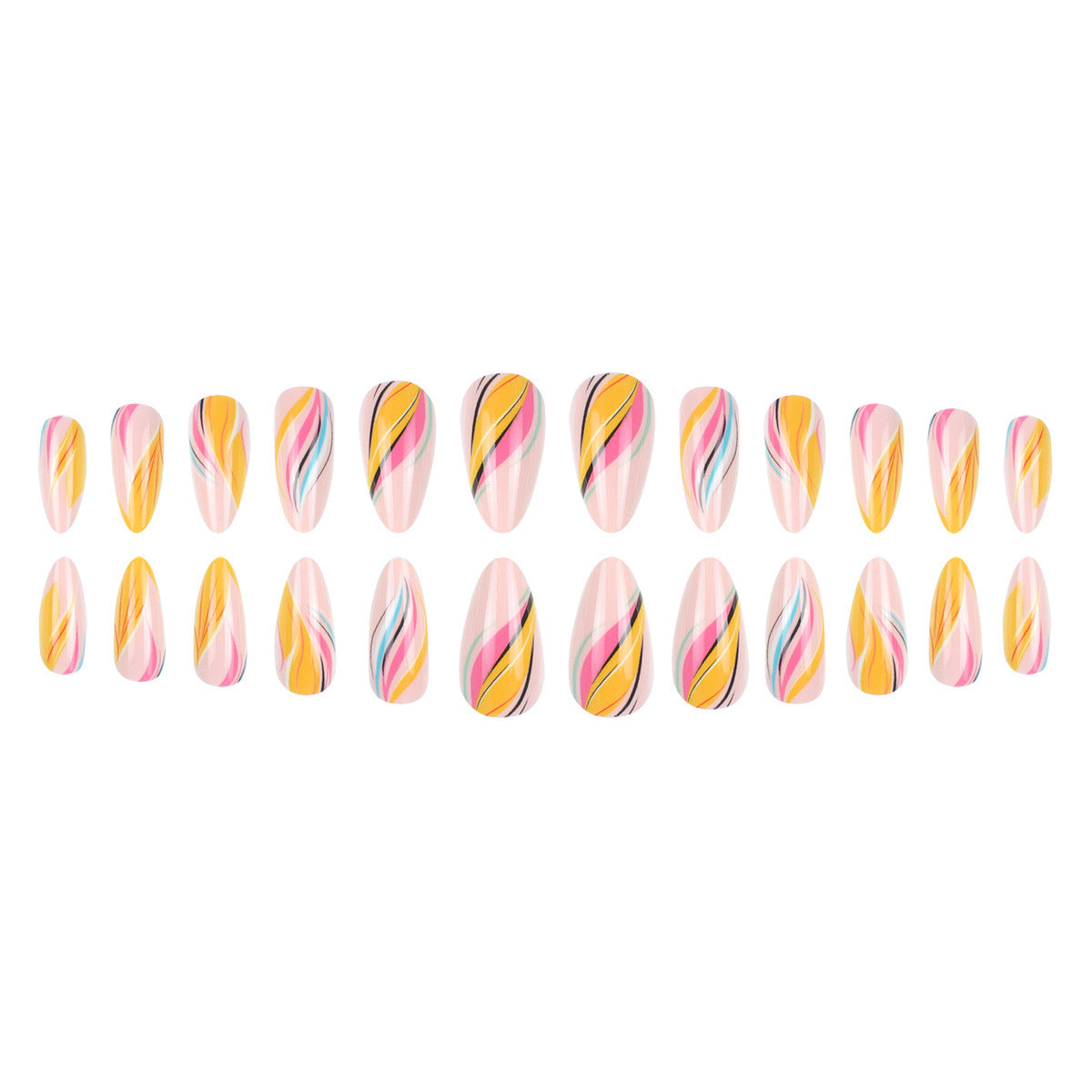 Ombre Swirl Press-On Nails - Artistic Design