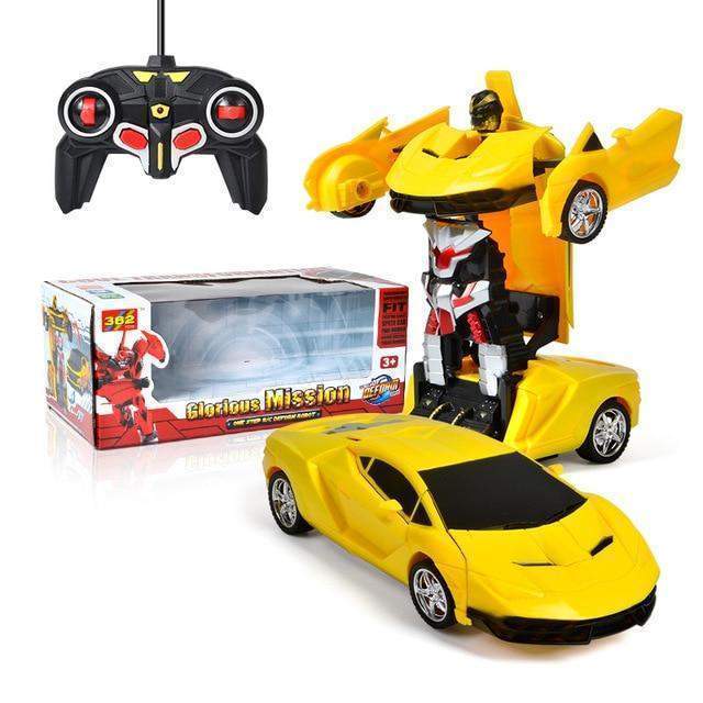 Transforming Robot Car with Remote Control and LED Lighting