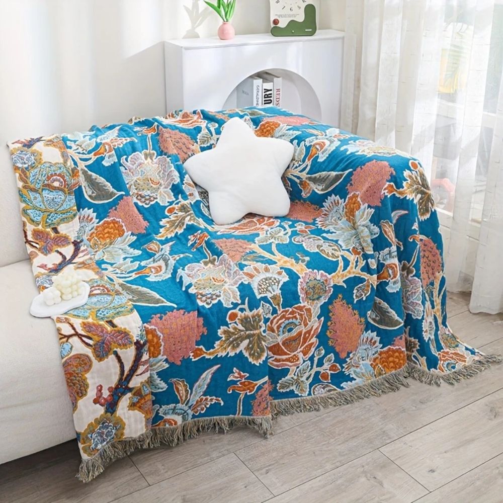 Charming Floral Cotton Throw for Every Occasion