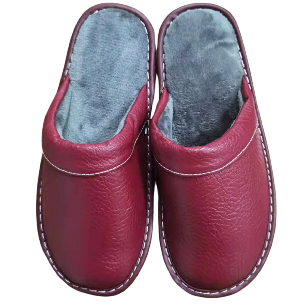 Leather Indoor and Outdoor Winter Slippers with Plush Lining for All