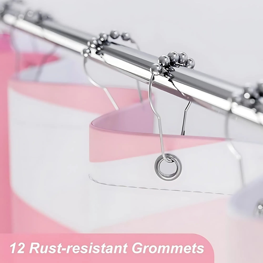 Vibrant Pink Shower Curtain for a Stylish Bathroom