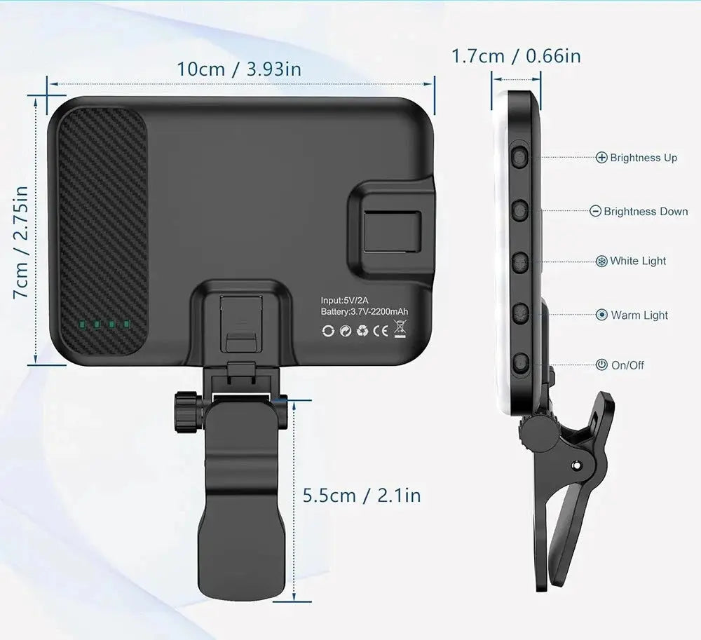 Compact LED Selfie Light for Phones and Laptops