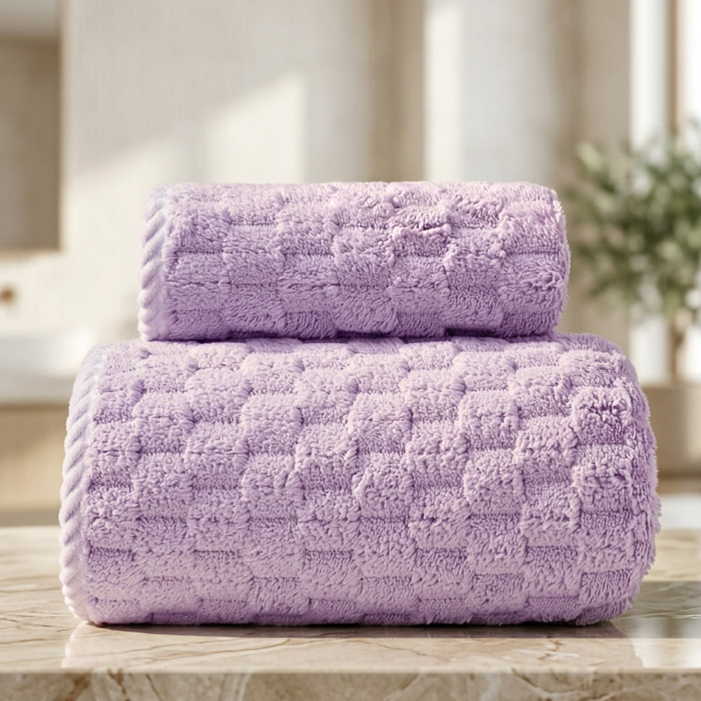 Luxurious Fleece Bath Towel Set - 2 Piece Collection