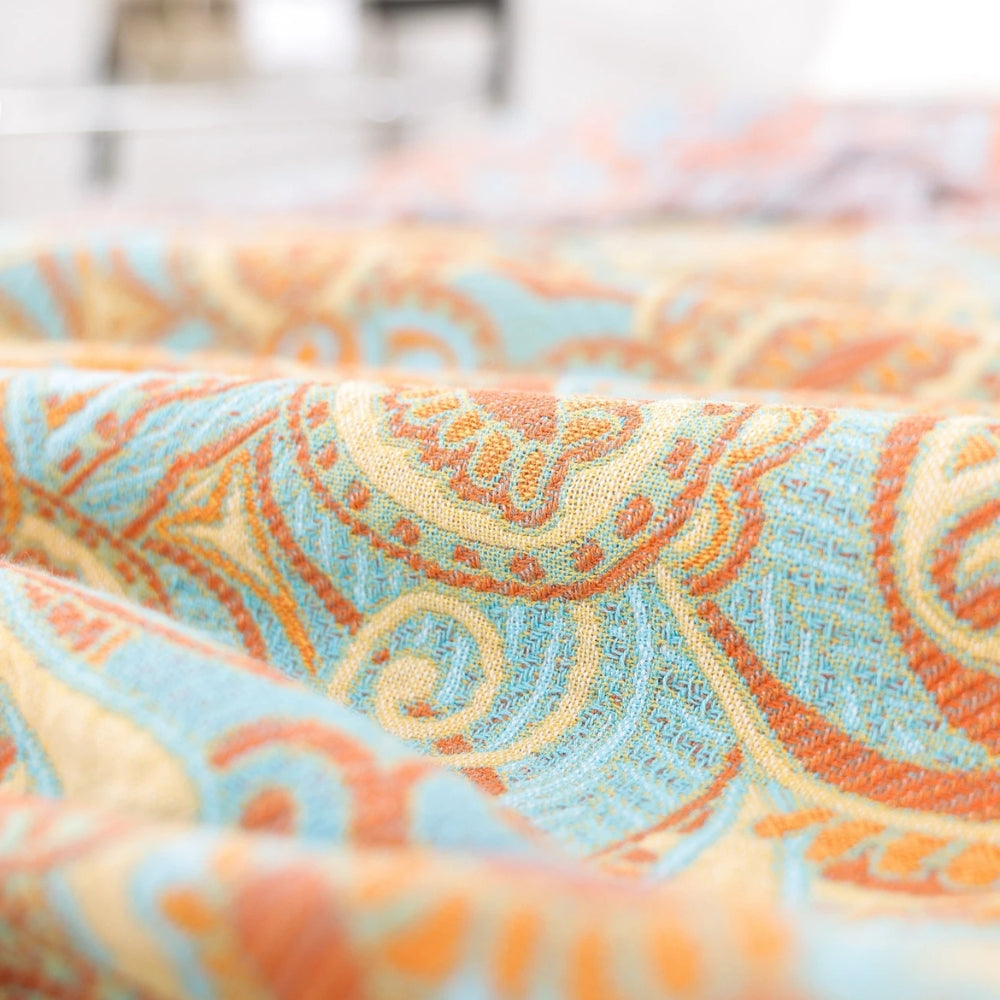 Dual-Sided Paisley Cotton Throw Blanket