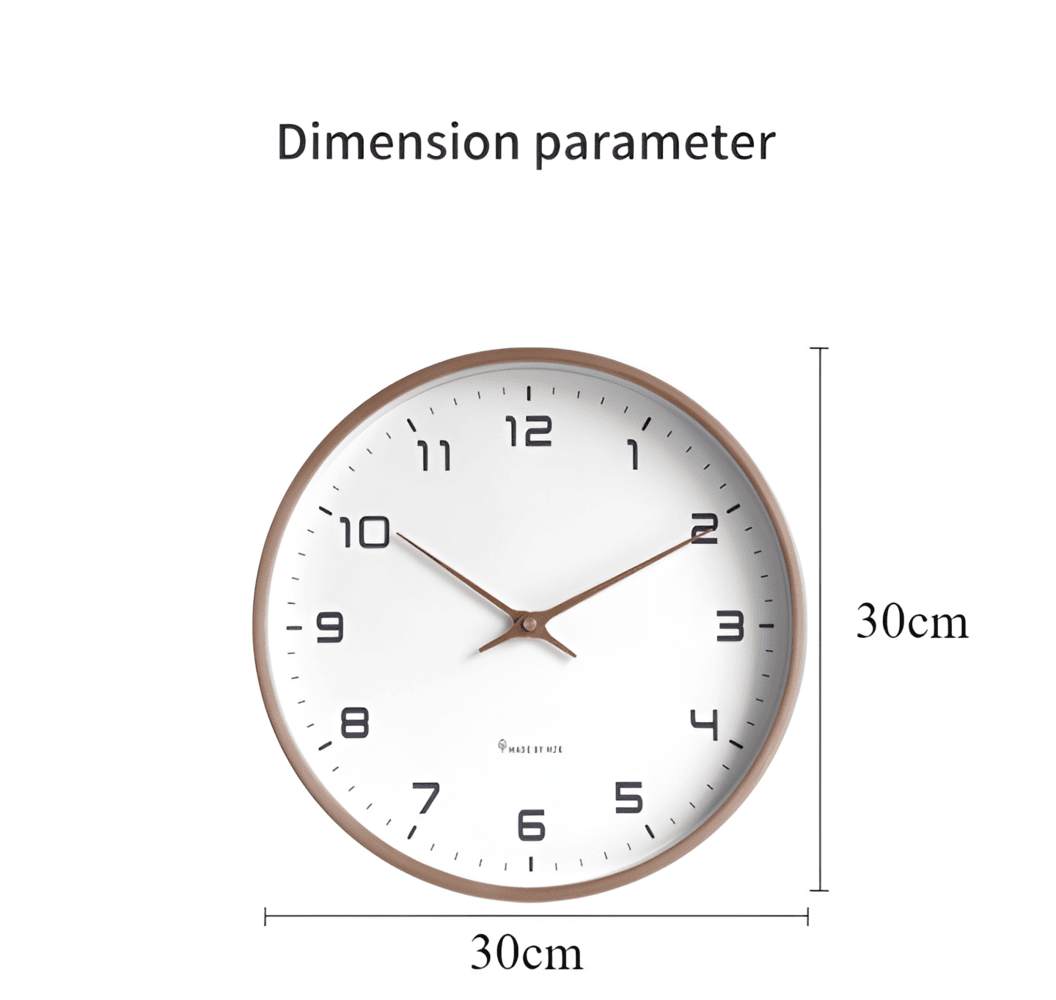 Nordic Design Quartz Clock – Wooden Finish for Silent Wall Display