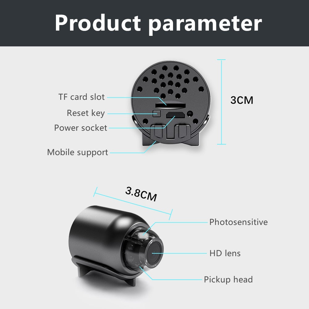 Mini Wireless Camera for Discreet Monitoring – 1080P HD