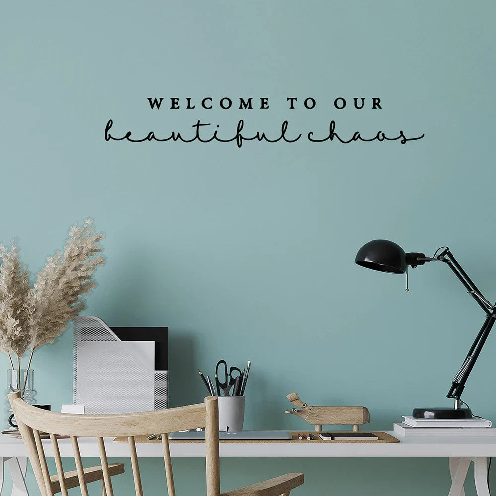 Removable Typographic Wall Decal for Family Home – DIY Wall Art Sticker