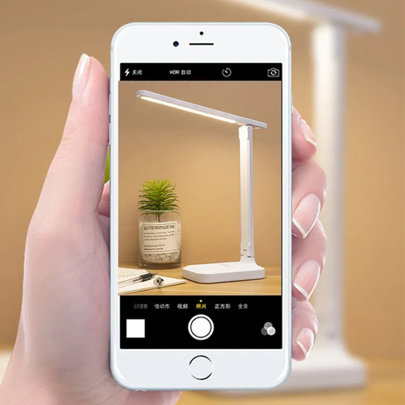 Rechargeable LED Desk Lamp with 6000mAh Battery – Touch Control, 3 Colours, Dimmable, Foldable, Eye-Caring Night Light