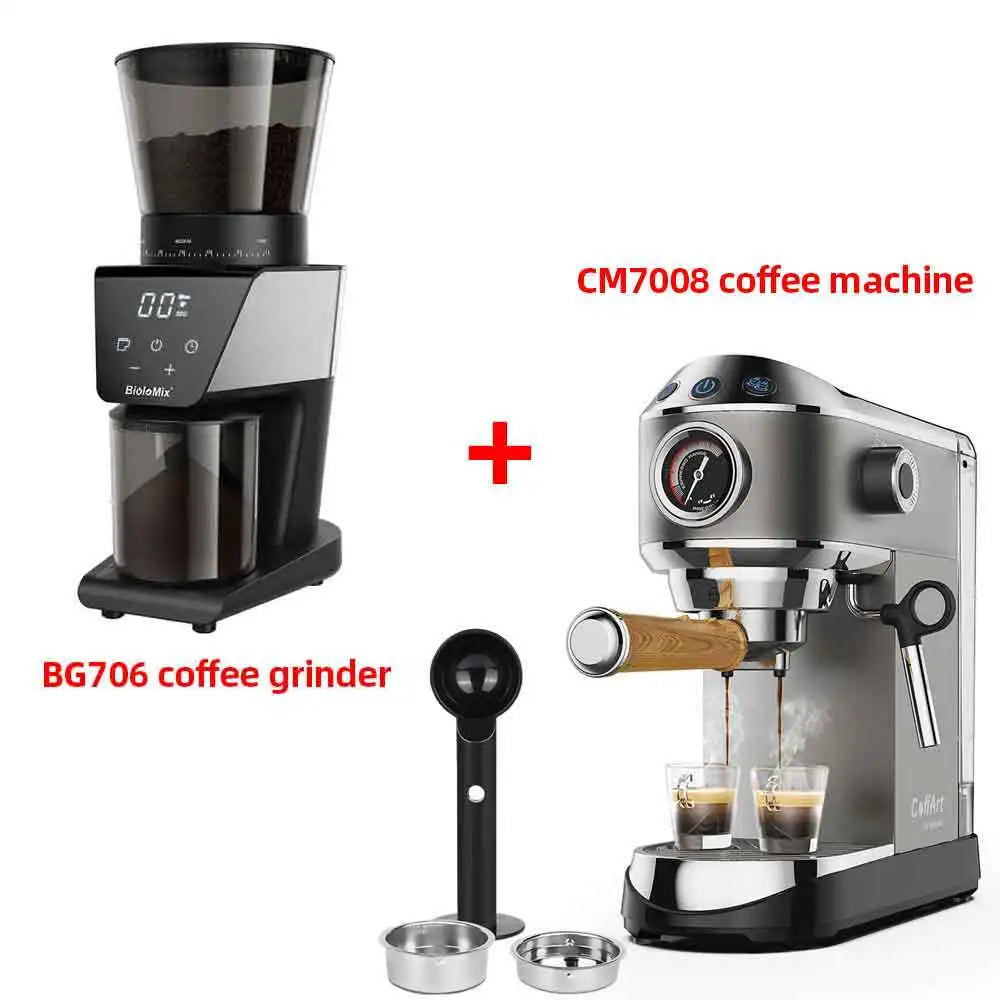 Espresso Maker with 20 Bars Pressure, Steam Frother, 1.1L Tank