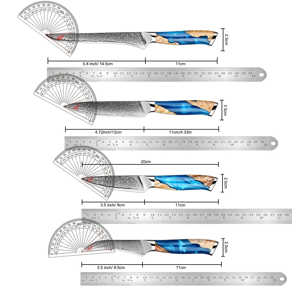 Precision 6-Inch Artisan Chef's Knife with Blue Resin Handle