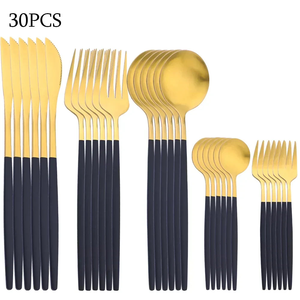 30-Piece Cutlery Set - Elegant Dining Utensils Collection