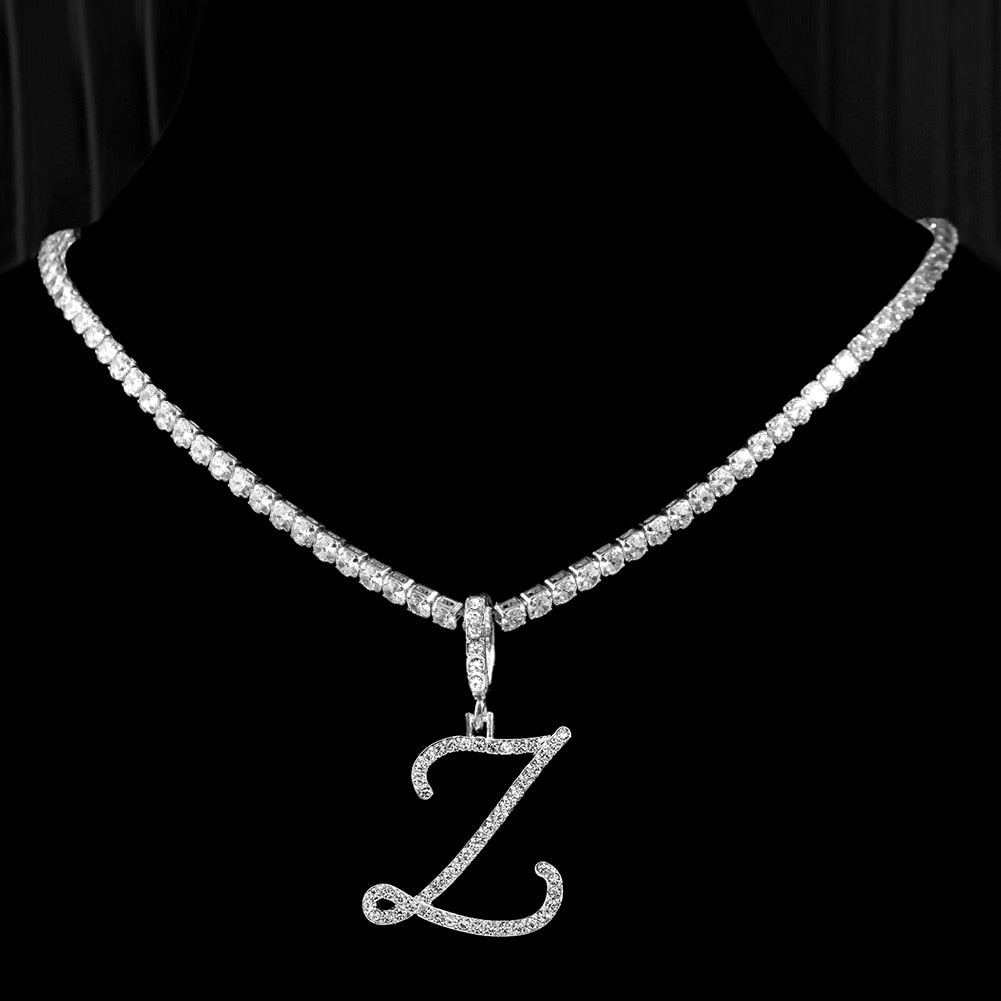 Elegant Initial Pendant Necklace in Silver