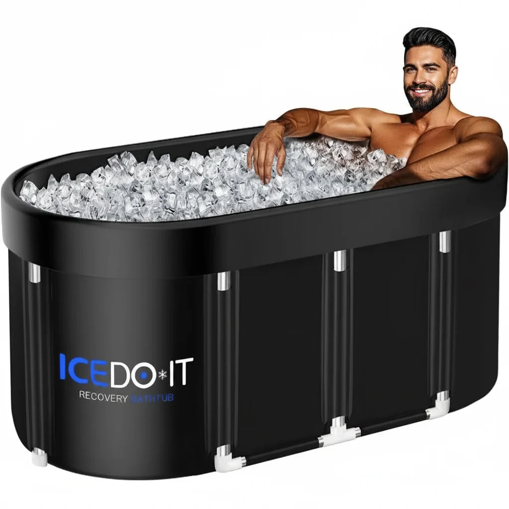 Portable 129-Gallon Oval Cold Plunge Tub for Adults – Insulated Ice Bath
