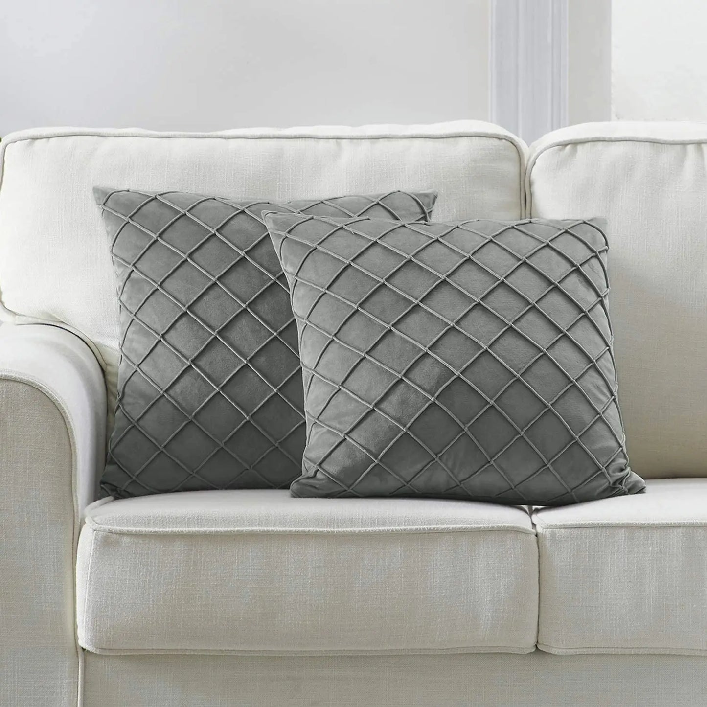 Plaid Velvet Cushion Cover in Scandinavian Design | 30x50 cm, 45x45 cm, 50x50 cm