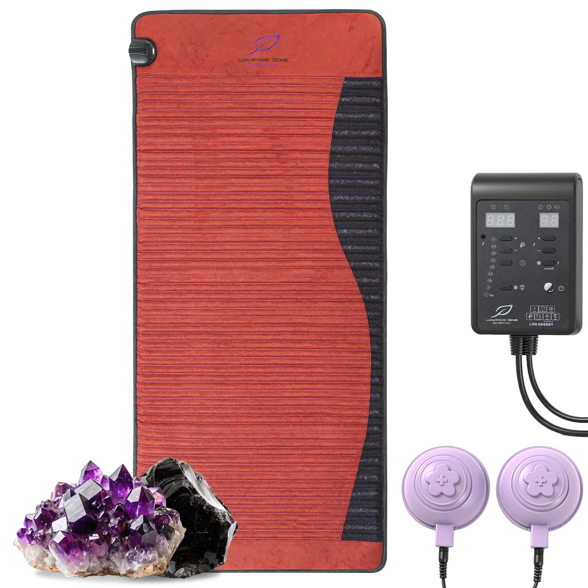 Infrared Heating Mat for Full Body 26 x 59 in | Amethyst, Jade & Tourmaline Crystals, 85–159°F, 3–64Hz