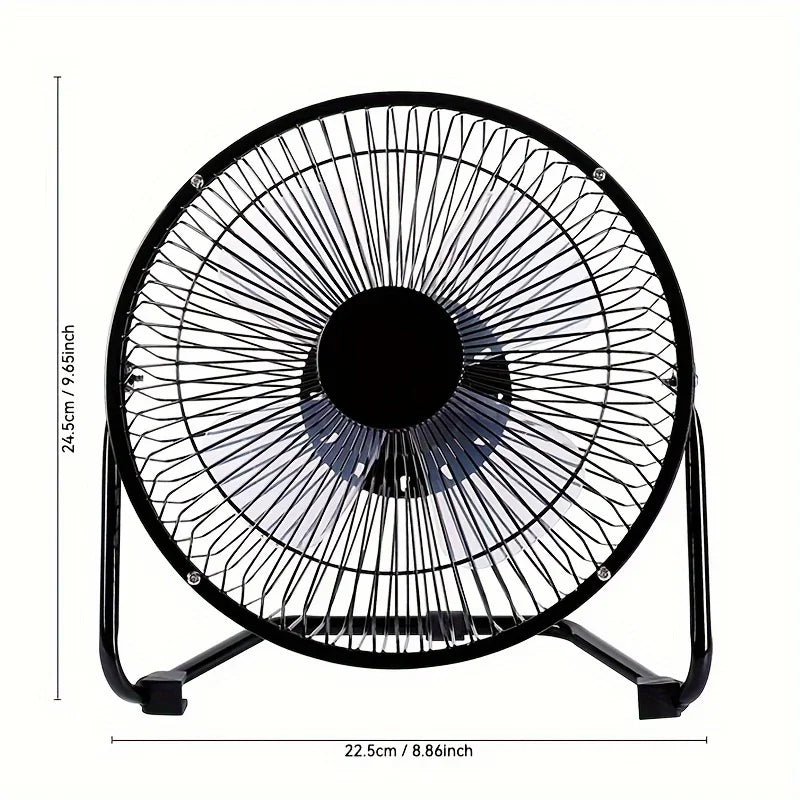 Portable USB Electric Fan – Mini Desk Fan with 2 Speed Settings, 4 Blades, 360° Rotation, 4/6/8 Inch