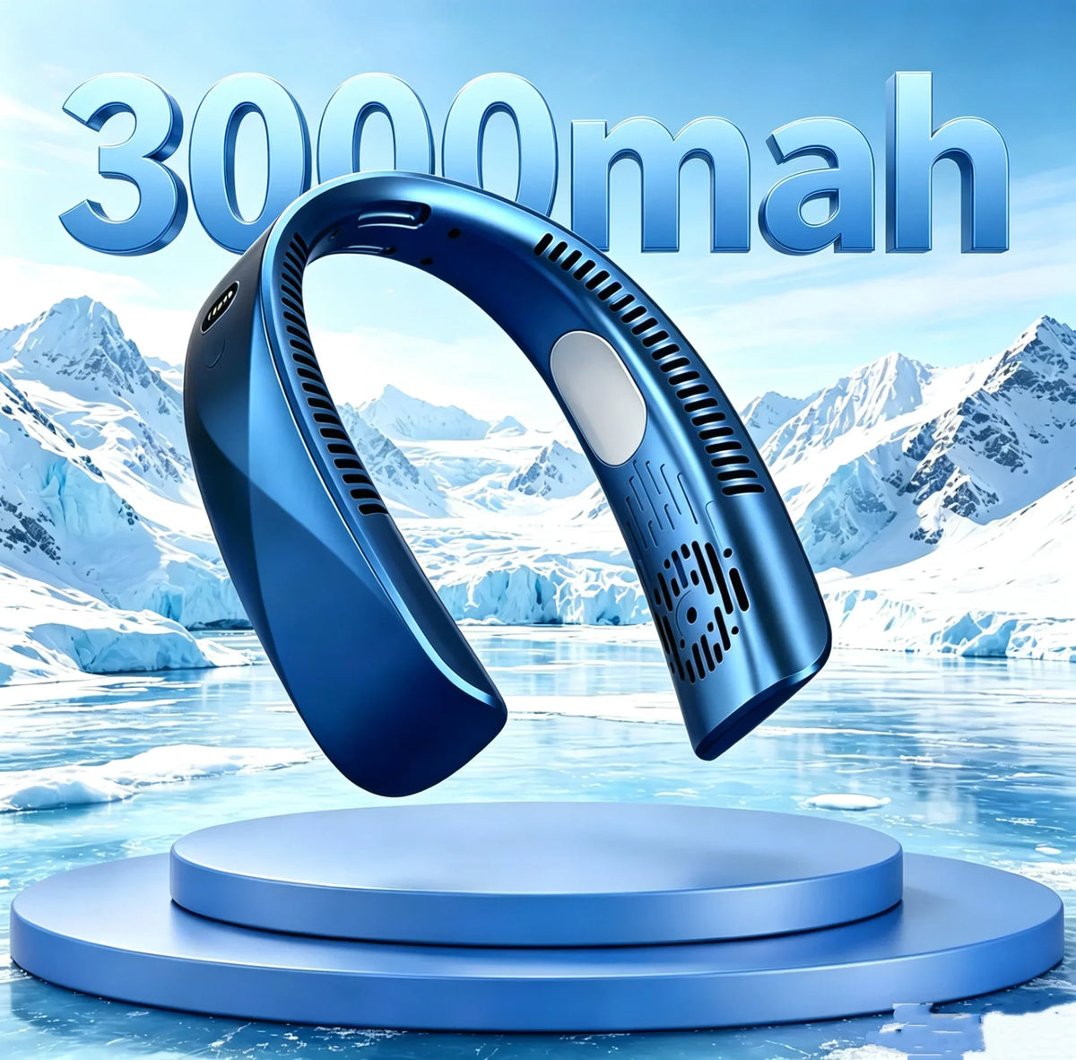Rechargeable Neck Breeze Fan with LED Battery Indicator 8000mAh