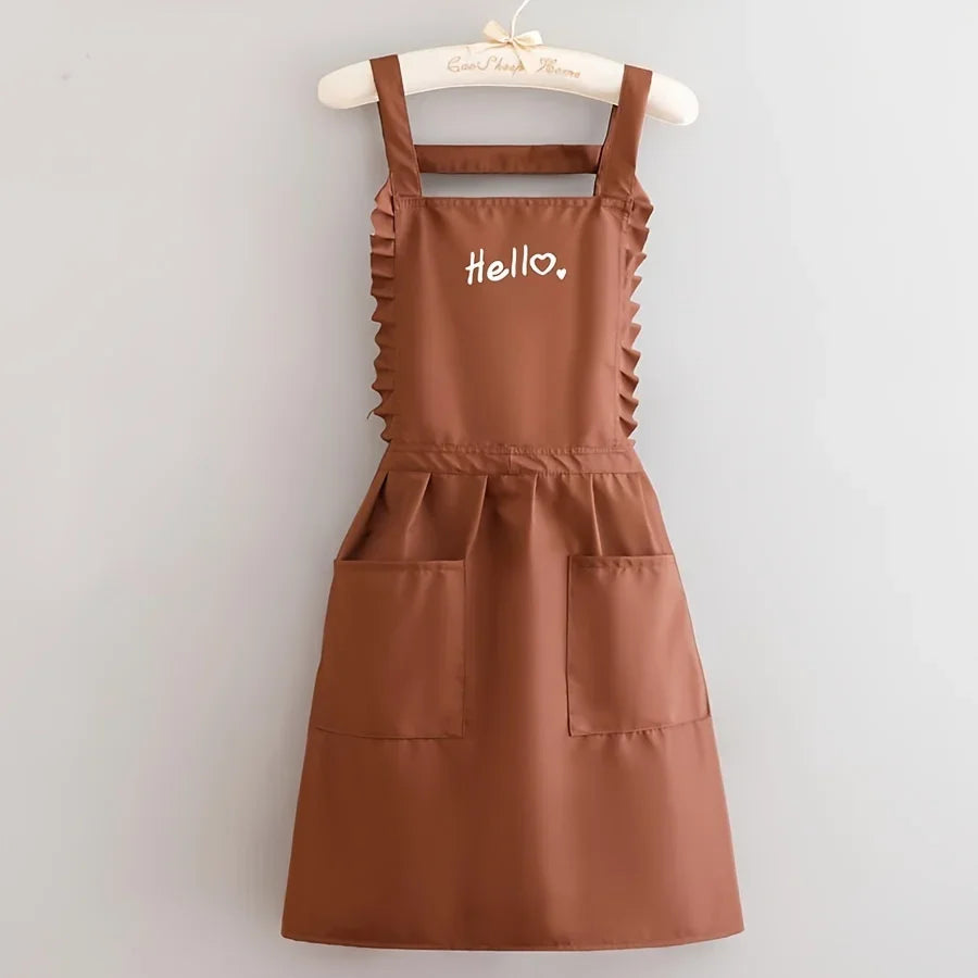 Floral Waterproof Apron for Women - Gardening and Restaurant Use