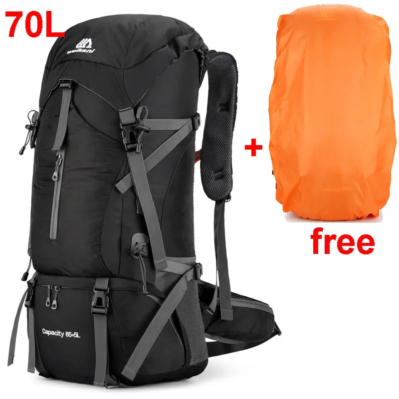 70L Hiking Backpack with Rain Cover for Outdoor Adventures