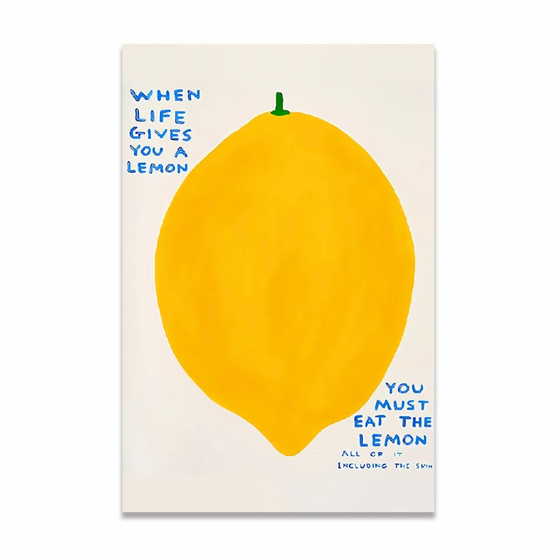 Canvas Print of Blue Chair with Lemons