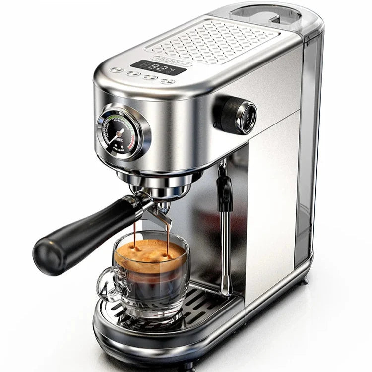 20-Bar Espresso Maker with Steam Wand | 51mm Portafilter, Hot/Cold Brew & Temperature Adjustment