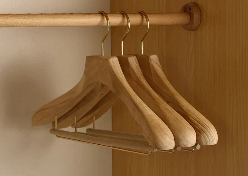 Wooden Suit and Coat Hangers with Wide Shoulders – Cedar Organizer (Set of 2)