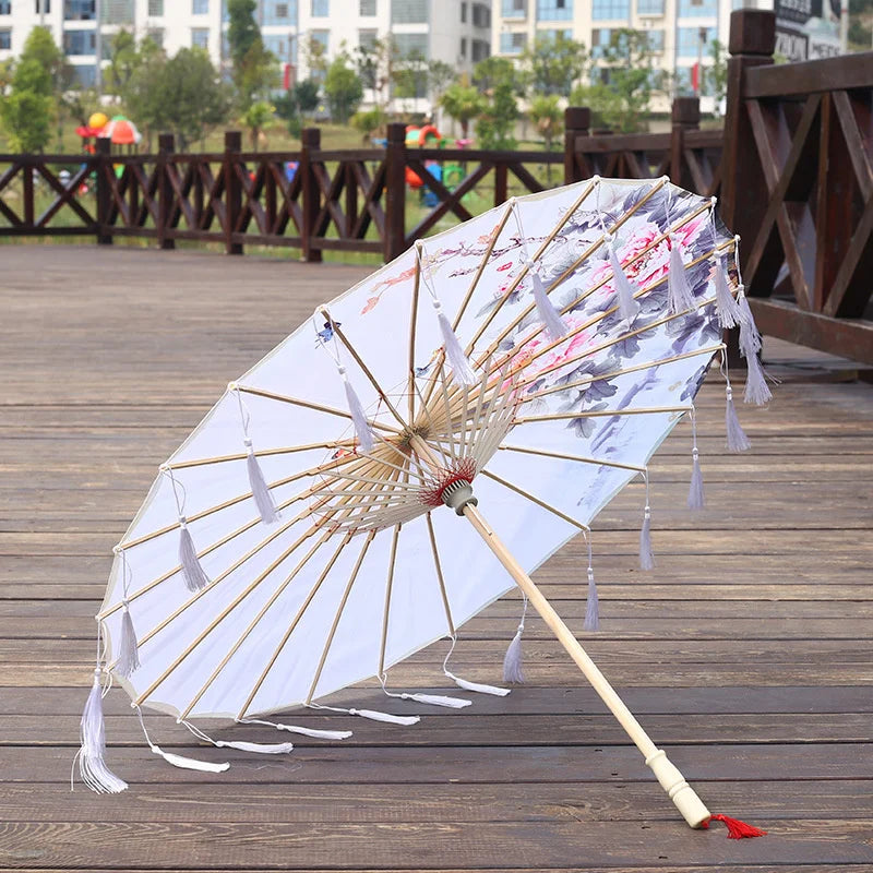 Vintage Paper Umbrella Made from Bamboo – Handmade Artisan Design