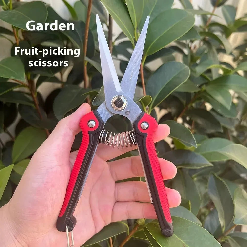 Stainless Steel Garden Shears with U-Spring | Non-Stick Blades | Ergonomic Grip | Perfect for Fruit Trees & Roses