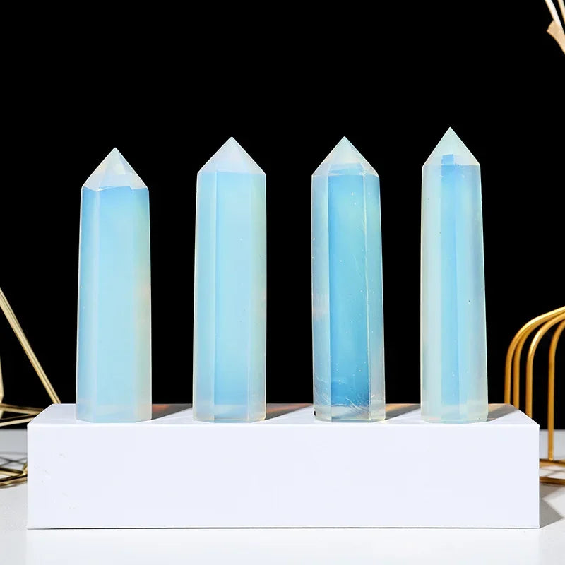Natural Quartz Crystal Obelisk for Meditation and Chakra Healing Decor