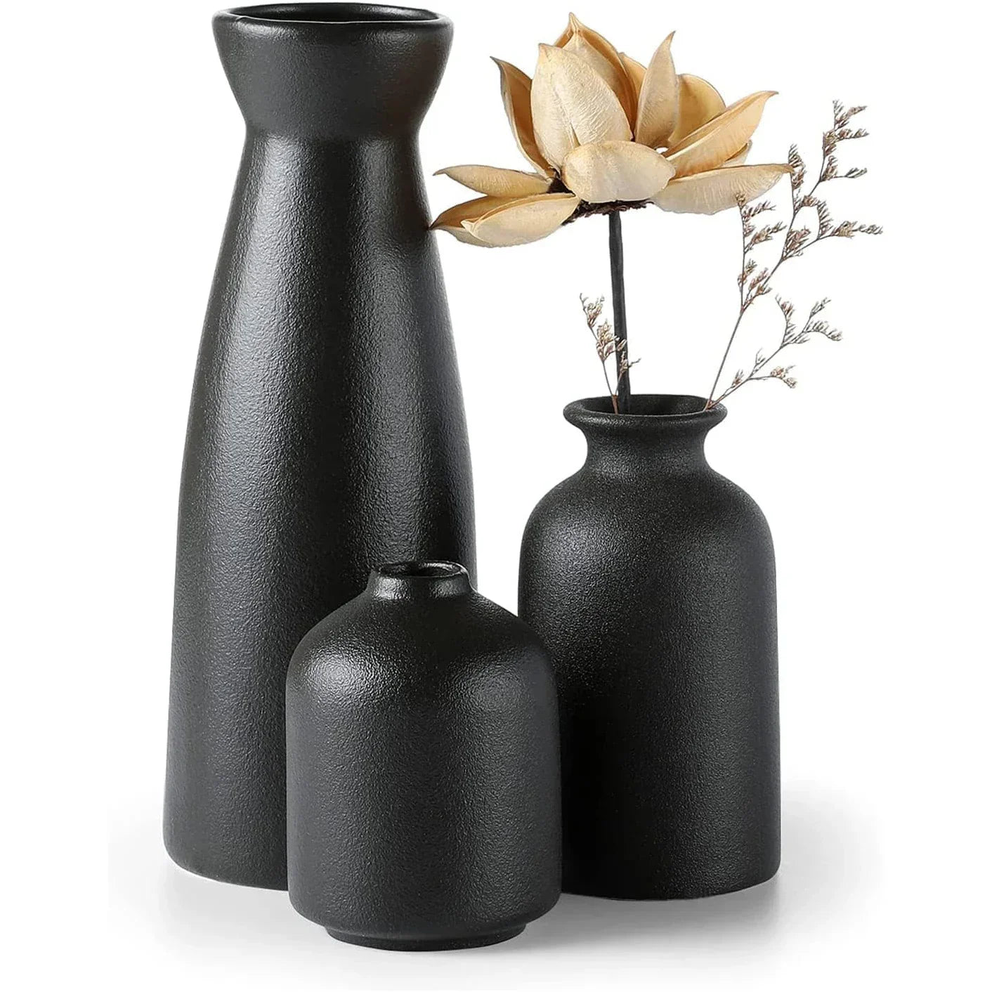 Ceramic Vase Trio for Contemporary Bohemian Decor