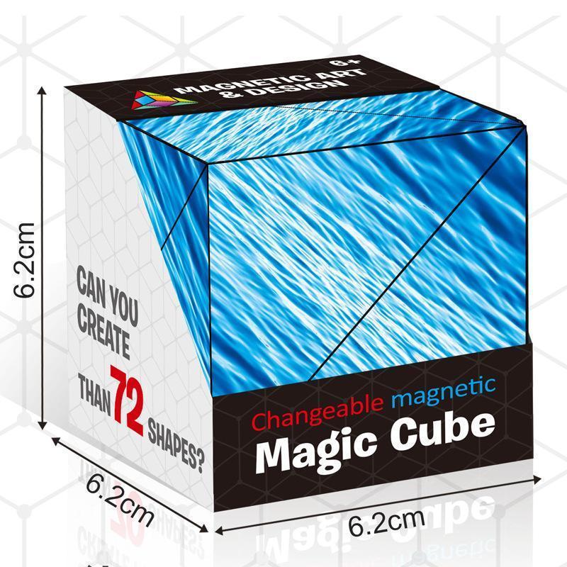 Transformable Magnetic Puzzle Cube with Interchangeable Pieces