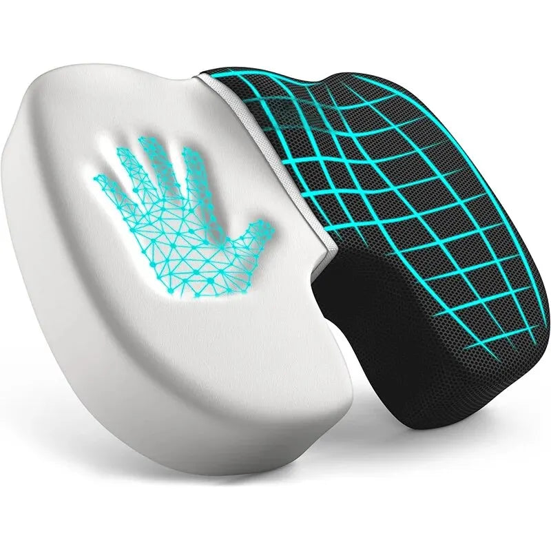 Ergonomic Seat Cushion with U-Shaped Cutout | Memory Foam Office Pillow with Washable Cover