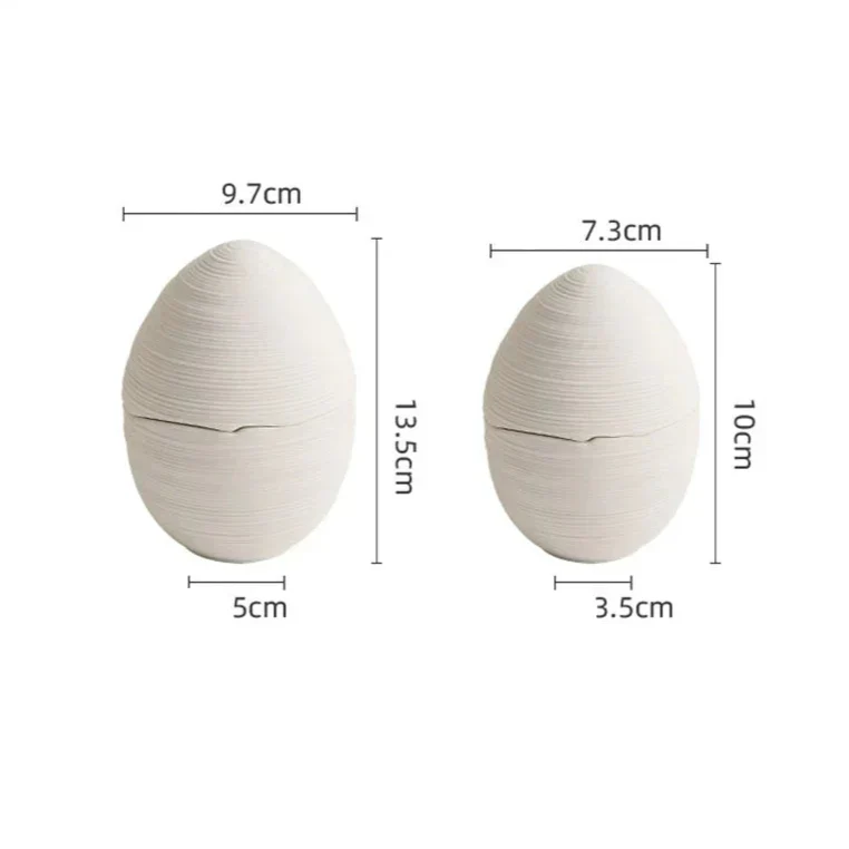 Minimalist Ceramic Bowl in Egg Shape for Kitchen Decor