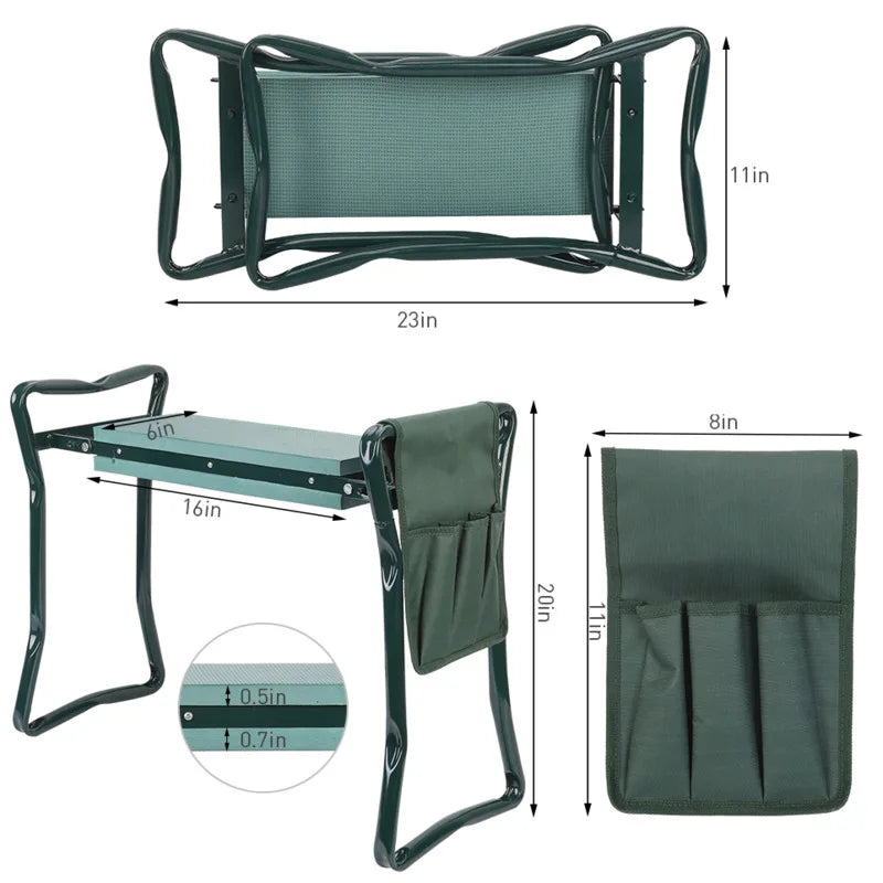Sturdy Garden Kneeler with Padded Seat - Portable & Foldable