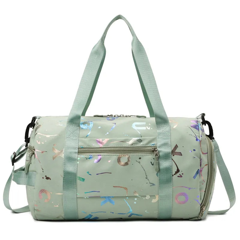 Water-Resistant Sports Bag with Shoe Pocket and Chic Style