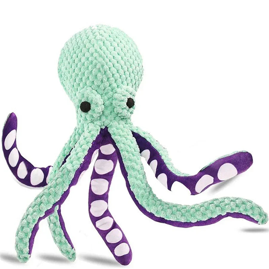 Soft Octopus Chew Toy for Dogs with Squeaker – Dental Care & Fun for All Breeds