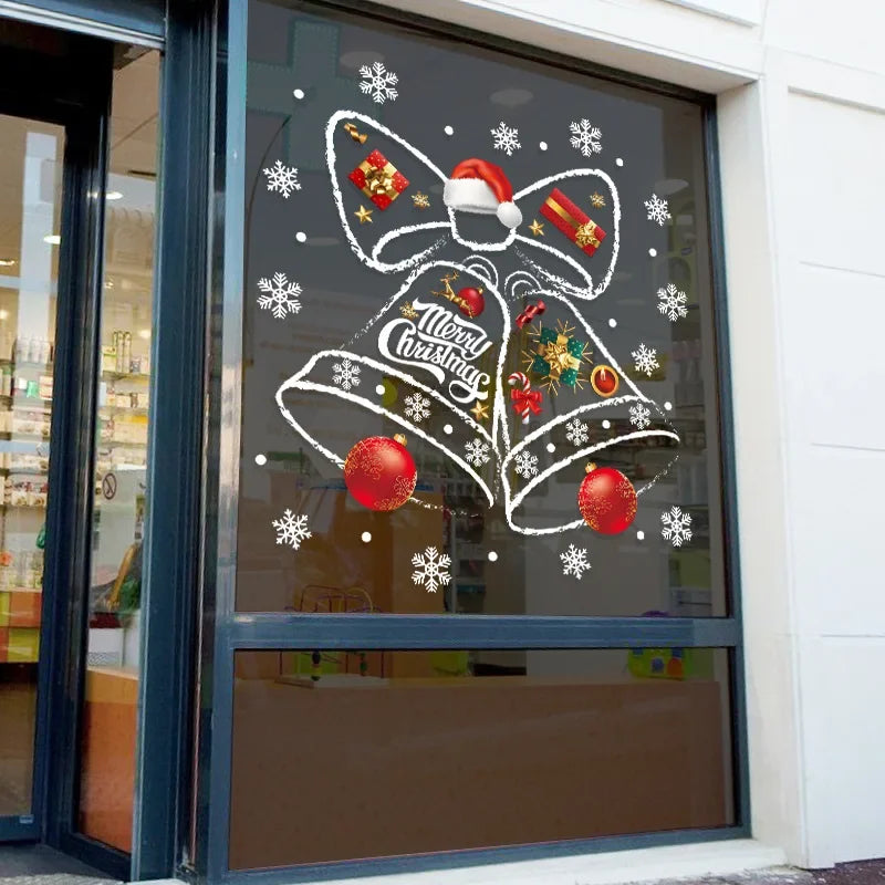 Reusable PVC Christmas Window Stickers – Festive Bell Design Decor