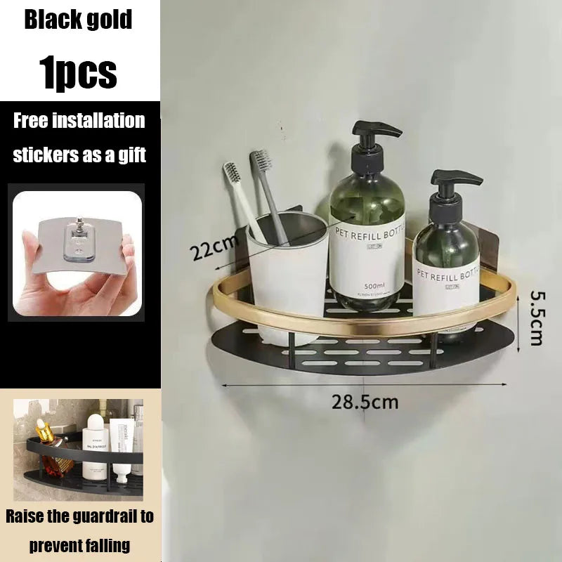 Corner Shower Shelf without Drilling – Rustproof & Space-Saving for Shampoo, Soap & Bath Accessories