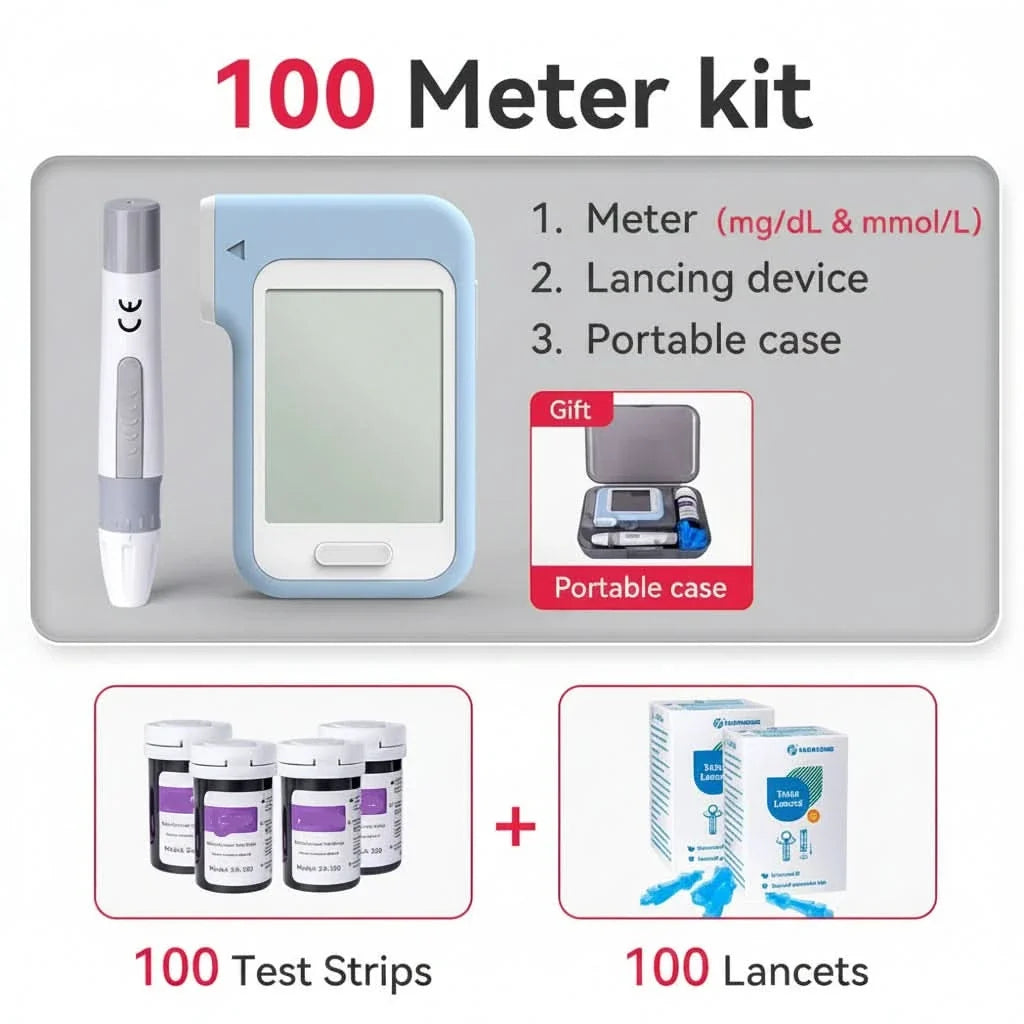 Blood Sugar Test Kit for Home and Travel Use