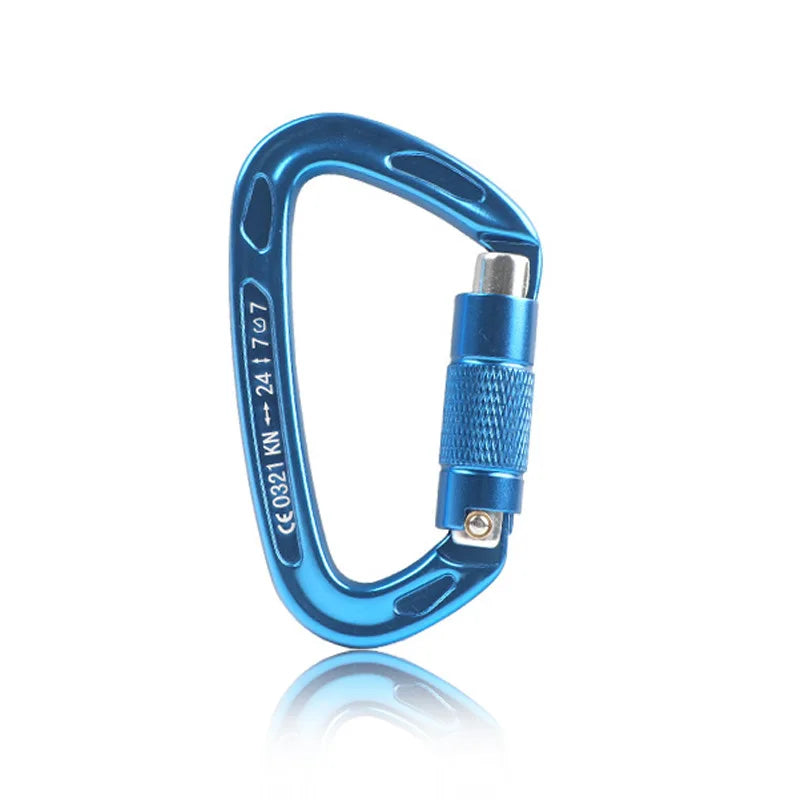 Heavy-Duty Auto-Lock Climbing Carabiner - 24KN Aluminum Design