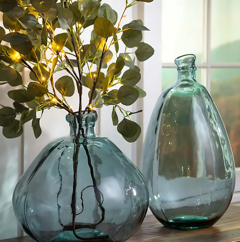 Lighted Faux Eucalyptus Garland - Battery-Powered Decorative Branch