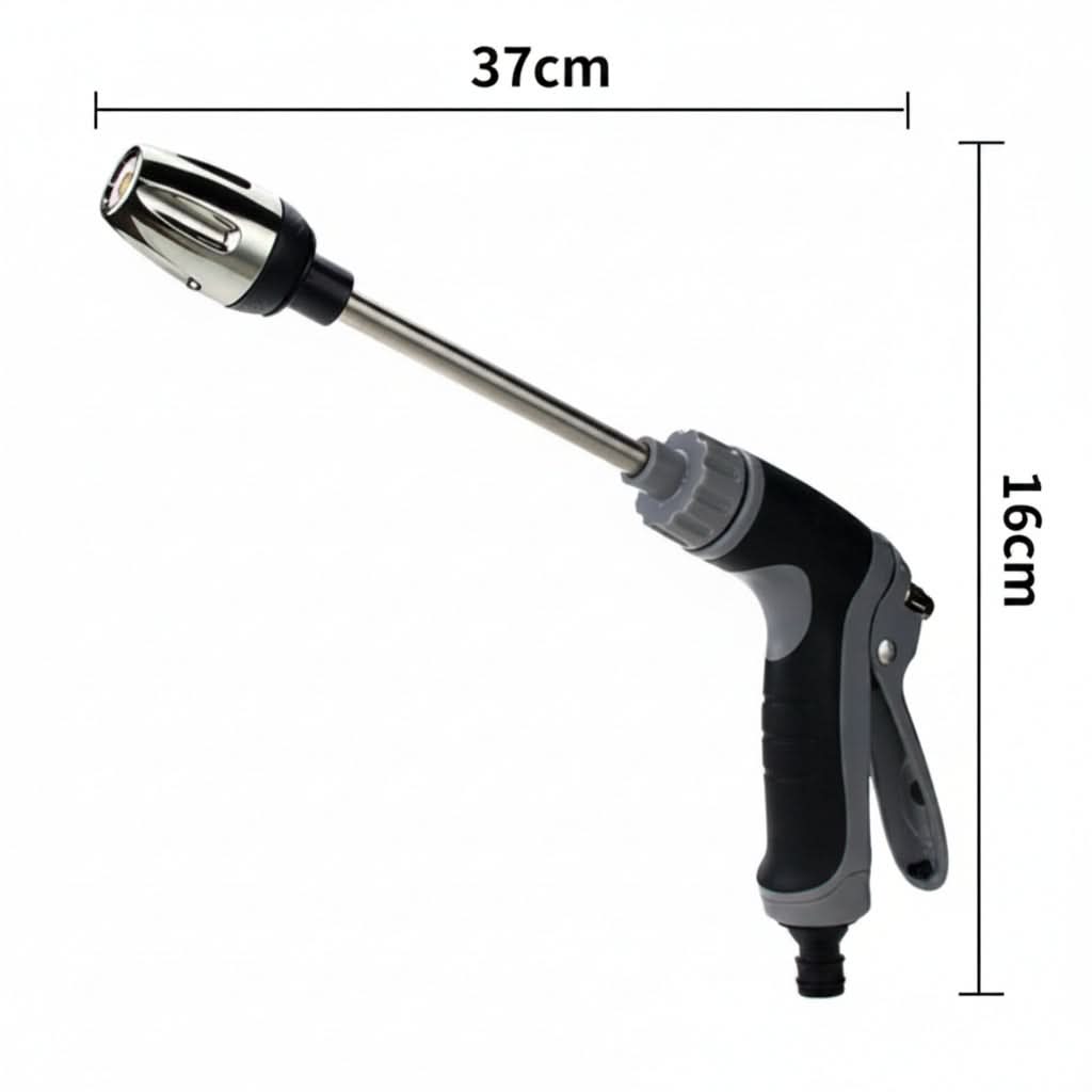 High-Pressure Garden Hose Nozzle with Foam Cannon and Extended Handle
